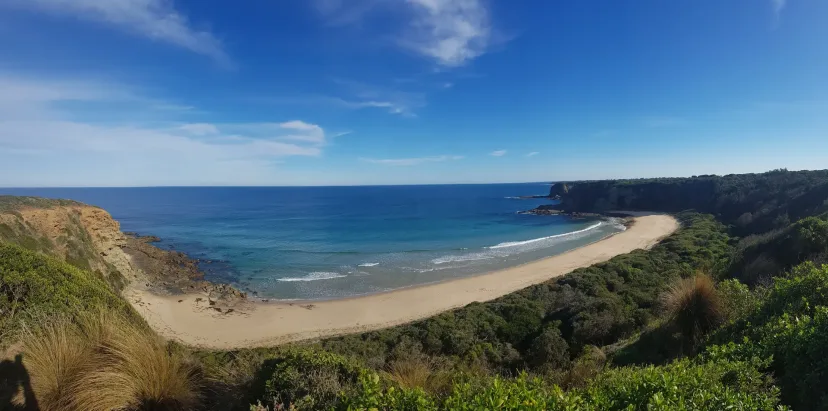 The beach at Inverloch on the Bass Coast, seen from the headland above it